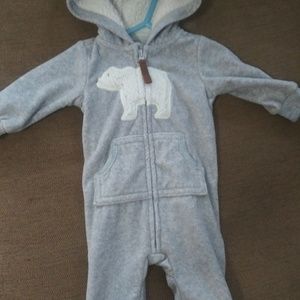 Carter's 3M fleece zip up bodysuit